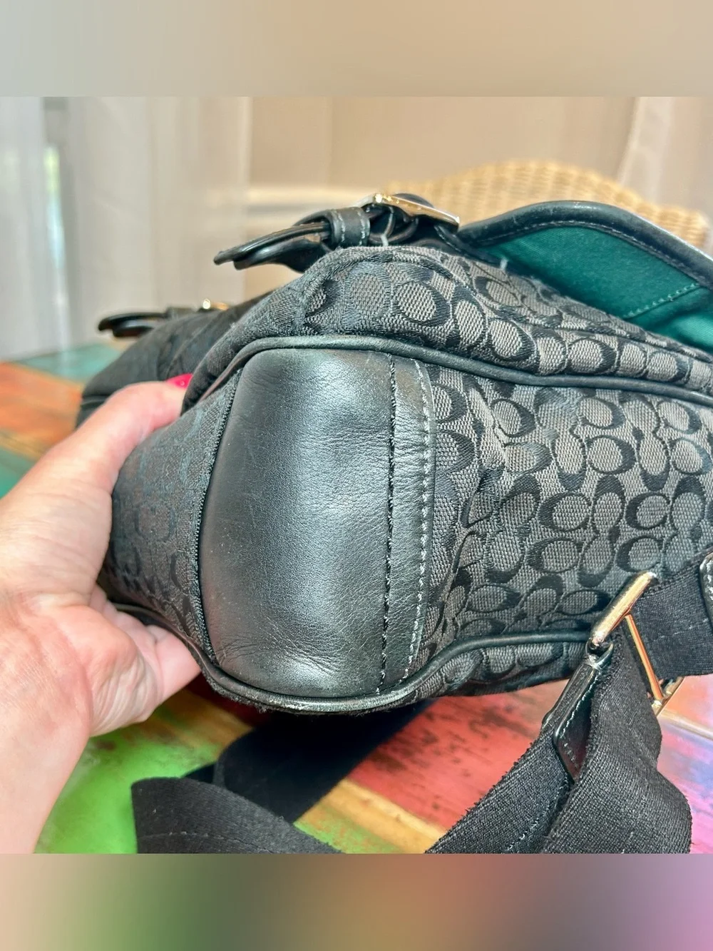 Coach Y2K Black Signature Jacquard Canvas Messenger Laptop Bag F70283